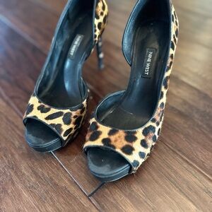Nine West Animal Print Peep Toe Heels